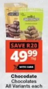 Checkers Chocodate Chocolates All Variants offer