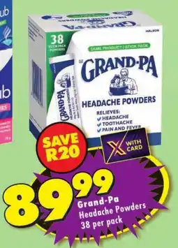 Shoprite Grand-Pa Headache Powders offer