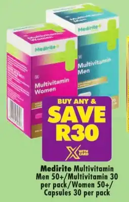 Shoprite Medirite Multivitamin Men 50+/ Multivitamin/ Women 50+/ Capsules offer