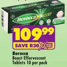 Shoprite Berocca Boost Effervescent Tablets offer