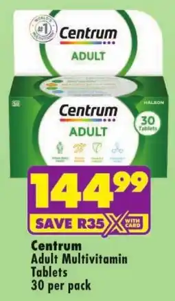 Shoprite Centrum Adult Multivitamin Tablets offer