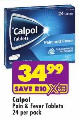 Shoprite Calpol Pain & Fever Tablets offer