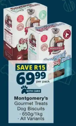 Checkers Montgomery's Gourmet Treats Dog Biscuits offer