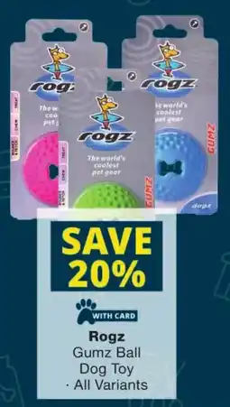 Checkers Rogz Gumz Ball Dog Toy offer
