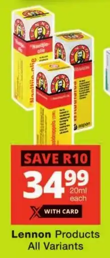 Checkers Lennon Products All Variants offer