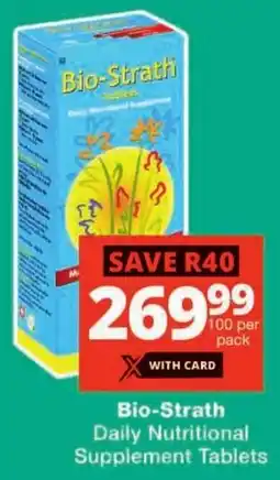 Checkers Bio-Strath Daily Nutritional Supplement Tablets offer