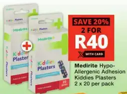 Checkers Medirite Hypo-Allergenic Adhesion Kiddies Plasters offer