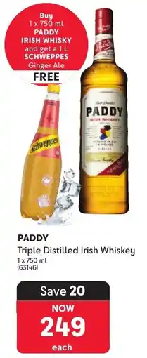 Makro’s liquor Paddy Triple Distilled Irish Whiskey offer