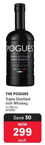 Makro’s liquor The Pogues Triple Distilled Irish Whiskey offer
