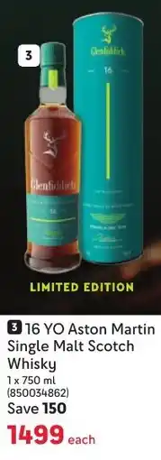 Makro’s liquor Glenfiddich 16 YO Aston Martin Single Malt Scotch Whisky offer