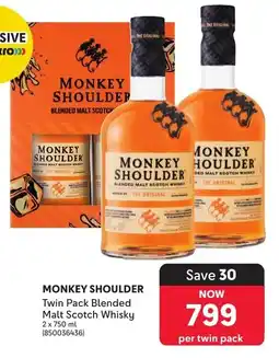 Makro’s liquor Monkey Shoulder Twin Pack Blended Malt Scotch Whisky offer