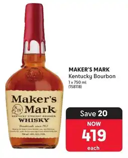Makro’s liquor Maker's Mark Kentucky Bourbon offer