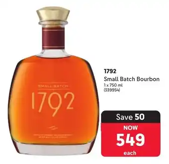 Makro’s liquor 1792 Small Batch Bourbon offer