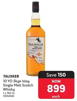 Makro’s liquor Talisker 10 YO Skye Islay Single Malt Scotch Whisky offer