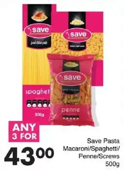 Save Save Pasta Macaroni/ Spaghetti/ Penne/ Screws offer