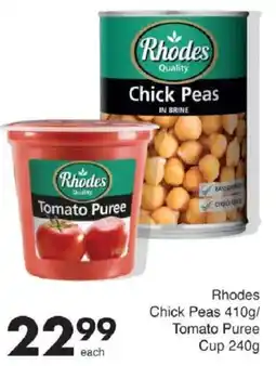 Save Rhodes Chick Peas/ Tomato Puree Cup offer