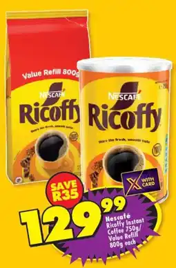 Shoprite Nescafé Ricoffy Instant Coffee/ Value Refill offer