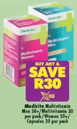 Shoprite Medirite Multivitamin Men 50+/ Multivitamin/ Women 50+/ Capsules offer