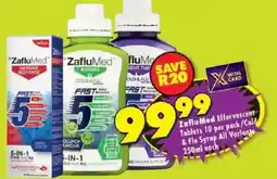 Shoprite Zaflu Med Effervescent Tablets/ Cold & Flu Syrup All Variants offer