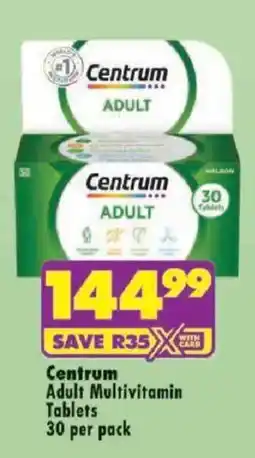 Shoprite Centrum Adult Multivitamin Tablets offer