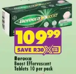 Shoprite Berocca Boost Effervescent Tablets offer