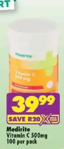 Shoprite Medirite Vitamin C 500mg offer