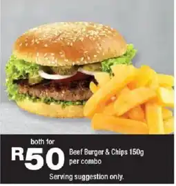 OK urban Beef Burger & Chips offer