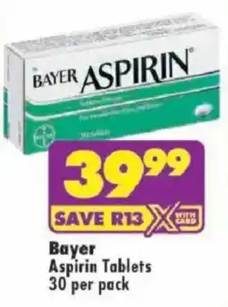 Shoprite Bayer Aspirin Tablets offer
