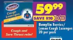 Shoprite Benylin Berries/ Lemon Cough Lozenges offer
