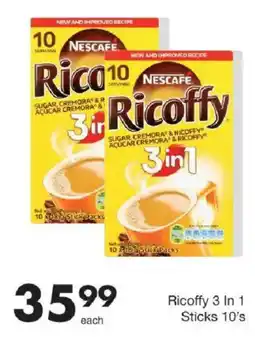 Save Nescafe Ricoffy 3 In 1 Sticks offer