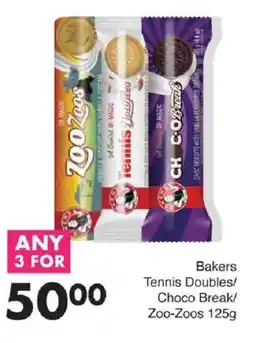 Save Bakers Tennis Doubles/ Choco Break/ Zoo-Zoos offer