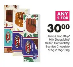 Save Henro Choc Chip/ Milk Drops/ Mint/ Salted Caramel/ My Scotties Chocolate offer