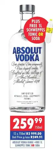 Ultra Liquors Absolut vodka range offer