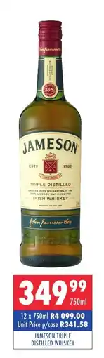 Ultra Liquors Jameson triple distilled whiskey offer