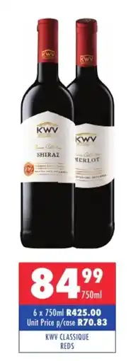 Ultra Liquors Kwv classique reds offer