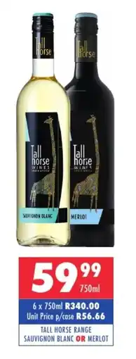 Ultra Liquors Tall horse range sauvignon blanc or merlot offer