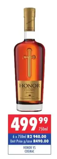 Ultra Liquors Honor vs Cognac offer