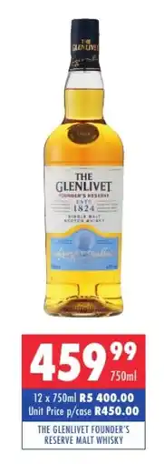 Ultra Liquors The glenlivet founder's reserve malt whisky offer