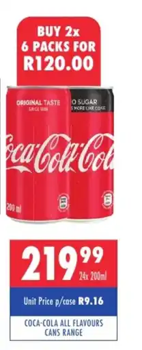 Ultra Liquors Coca-cola all flavours cans range offer