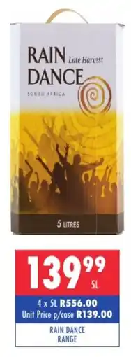 Ultra Liquors Rain dance range offer