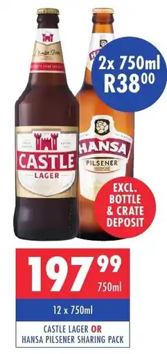 Ultra Liquors Castle lager or hansa pilsener offer