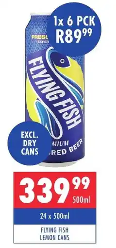 Ultra Liquors Flying fish lemon cans offer