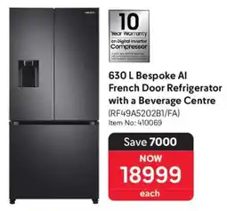 Makro Samsung Bespoke Al French Door Refrigerator with a Beverage Centre offer