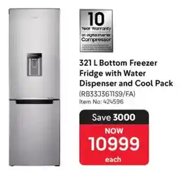 Makro Samsung Bottom Freezer Fridge with Water Dispenser and Cool Pack offer