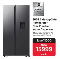 Makro Samsung Side-by-Side Refrigerator Non-Plumbed Water Dispenser offer