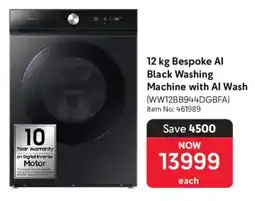 Makro Samsung Bespoke Al Black Washing Machine with Al Wash offer
