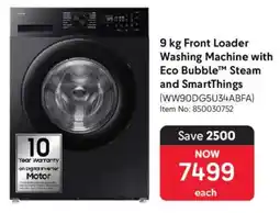 Makro Samsung Front Loader Washing Machine with Eco Bubble Steam and SmartThings offer
