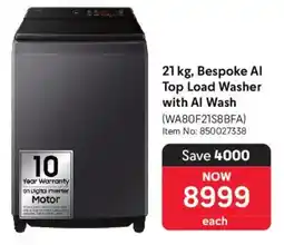 Makro Samsung Bespoke Al Top Load Washer with Al Wash offer