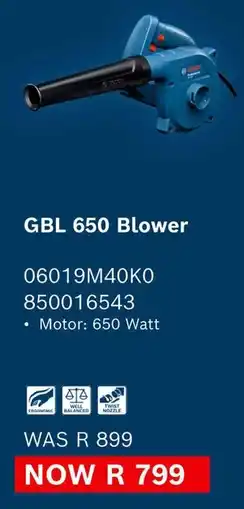 Builders Warehouse Bosch GBL 650 Blower offer