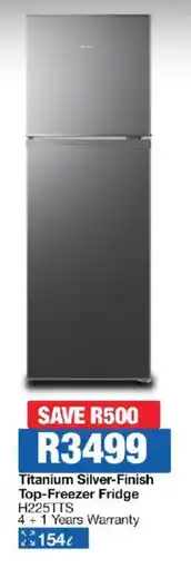 OK Furniture Hisense Titanium Silver-Finish Top-Freezer Fridge offer